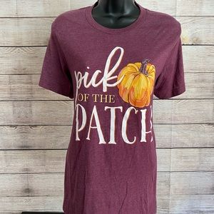 Maroon Red Pumpkin Patch Fall Autumn Tee Shirt